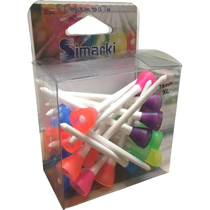 Simarki UNBREAKABLE Plastic White Neon Tees 2-9/10" (30 Pack) - Image 3