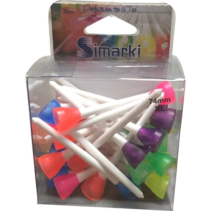 Simarki UNBREAKABLE Plastic White Neon Tees 2-9/10" (30 Pack) - Image 6