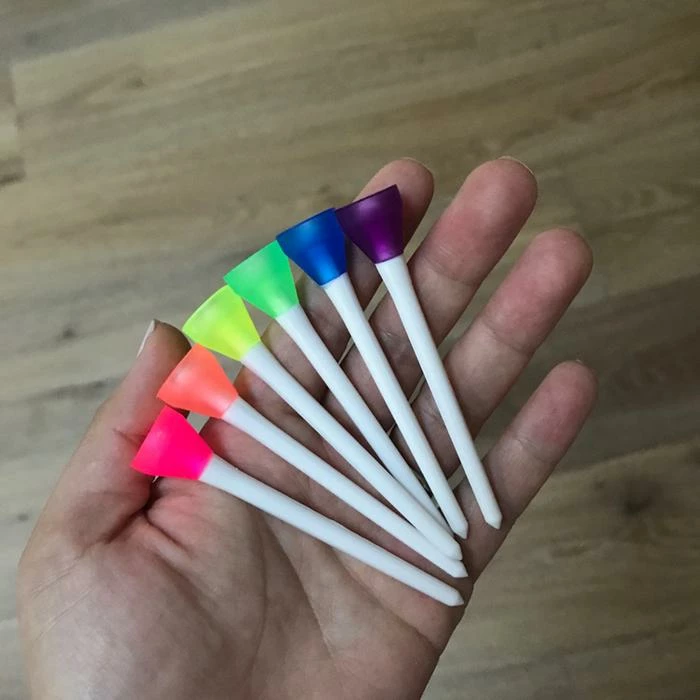 Simarki UNBREAKABLE Plastic White Neon Tees 2-9/10" (30 Pack) - Image 2