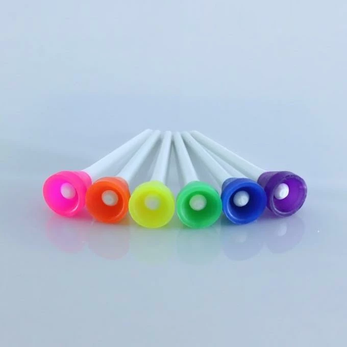 Simarki UNBREAKABLE Plastic White Neon Tees 2-9/10" (30 Pack) - Image 4