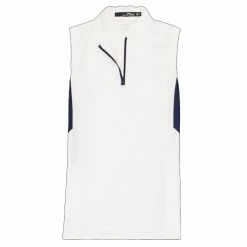 Polo Ralph Lauren RLX Mesh Mix Pure White Womens Sleeveless Golf Polo