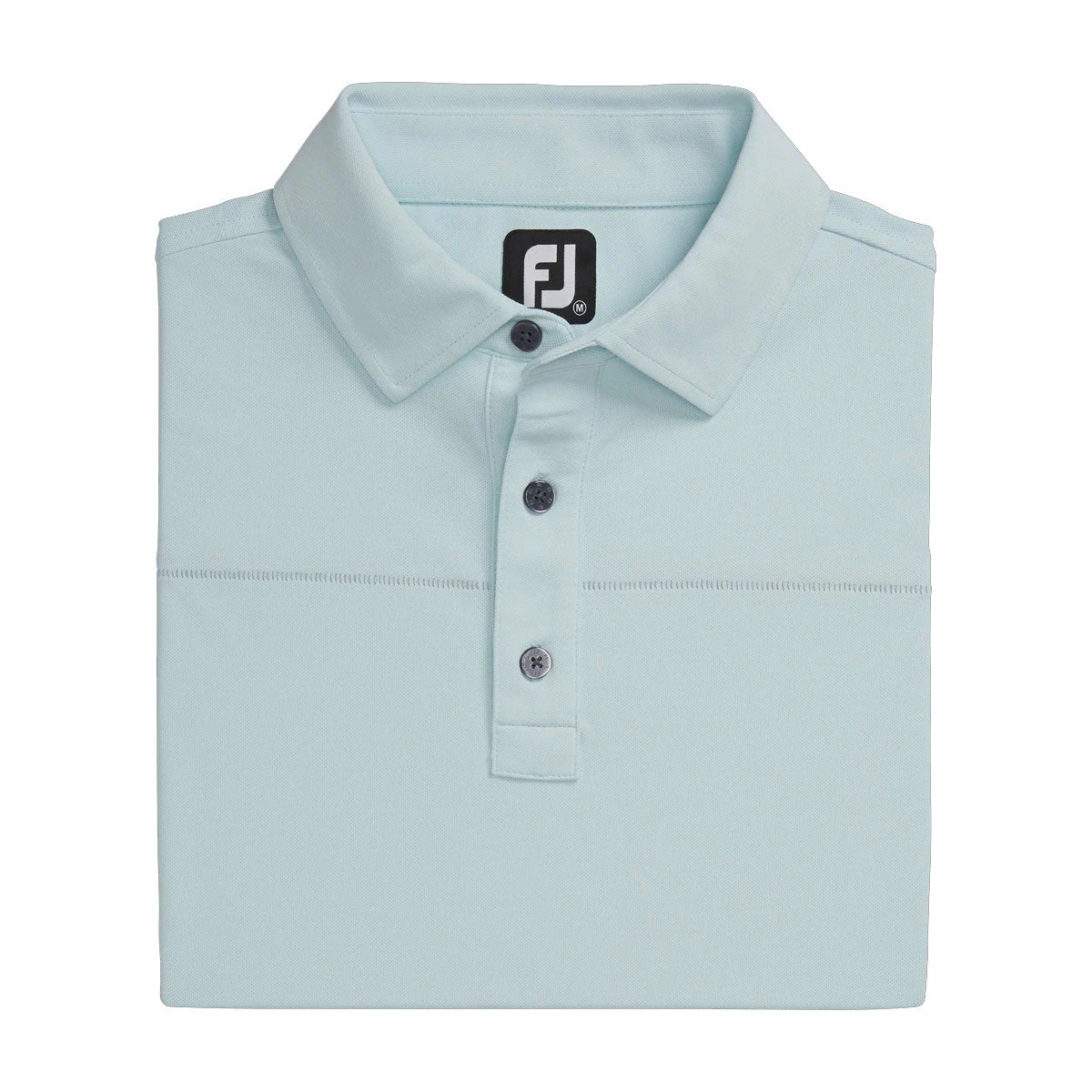 FootJoy Pique Solid With Spine Stitch Ice Blue Mens Golf Polo - Image 4