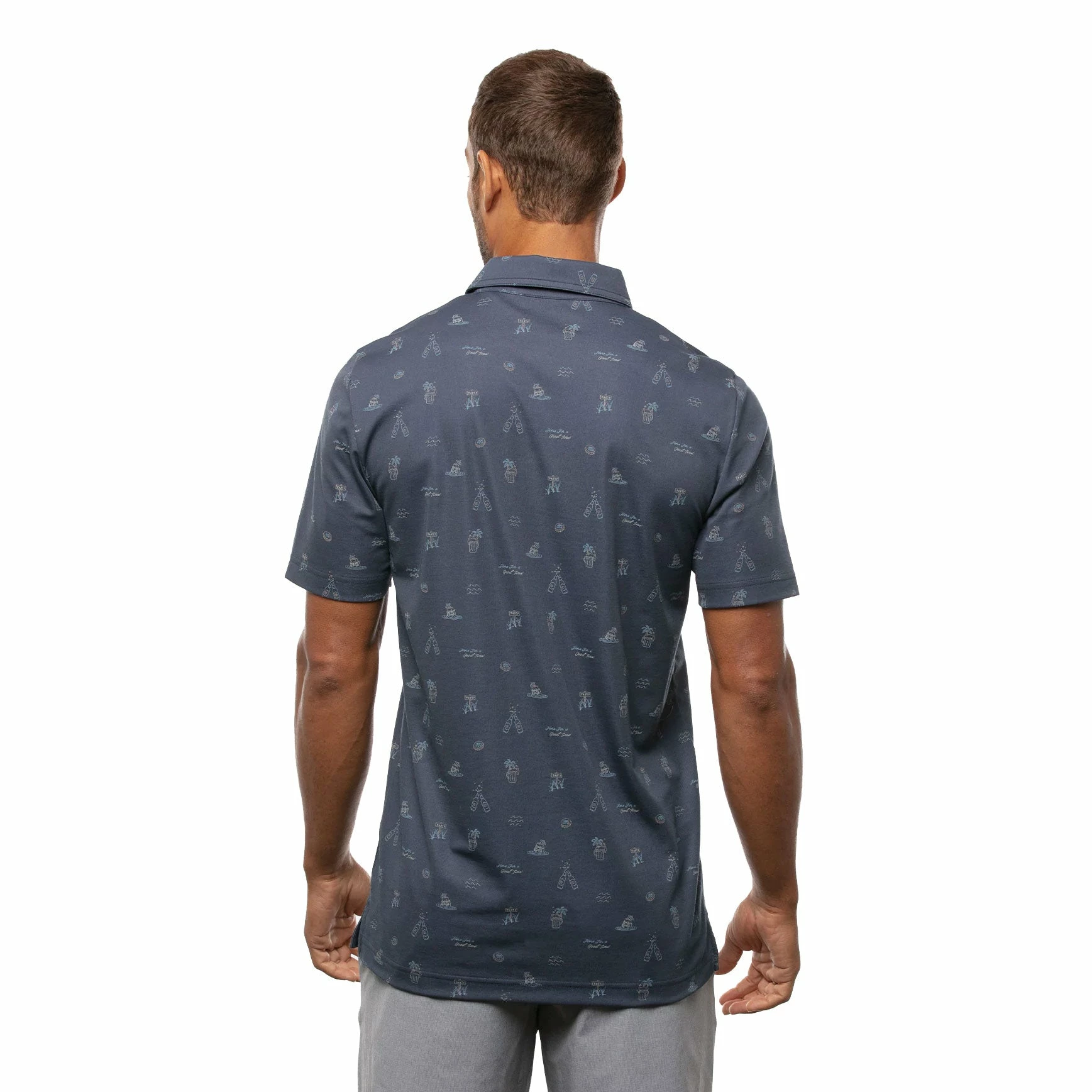 TravisMathew Dress To Impress Mood Indigo Mens Golf Polo - Image 2