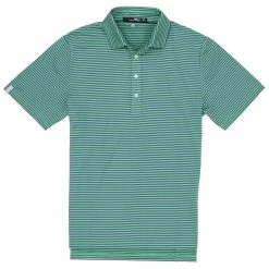 Polo Ralph Lauren RLX Ralph Lauren Classic Striped Course Green Bastille Blue Mens Golf Polo