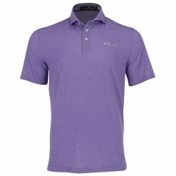 Polo Ralph Lauren RLX Ralph Lauren Printed Lightweight Airflow Jersey Purple Dot Mens Golf Polo