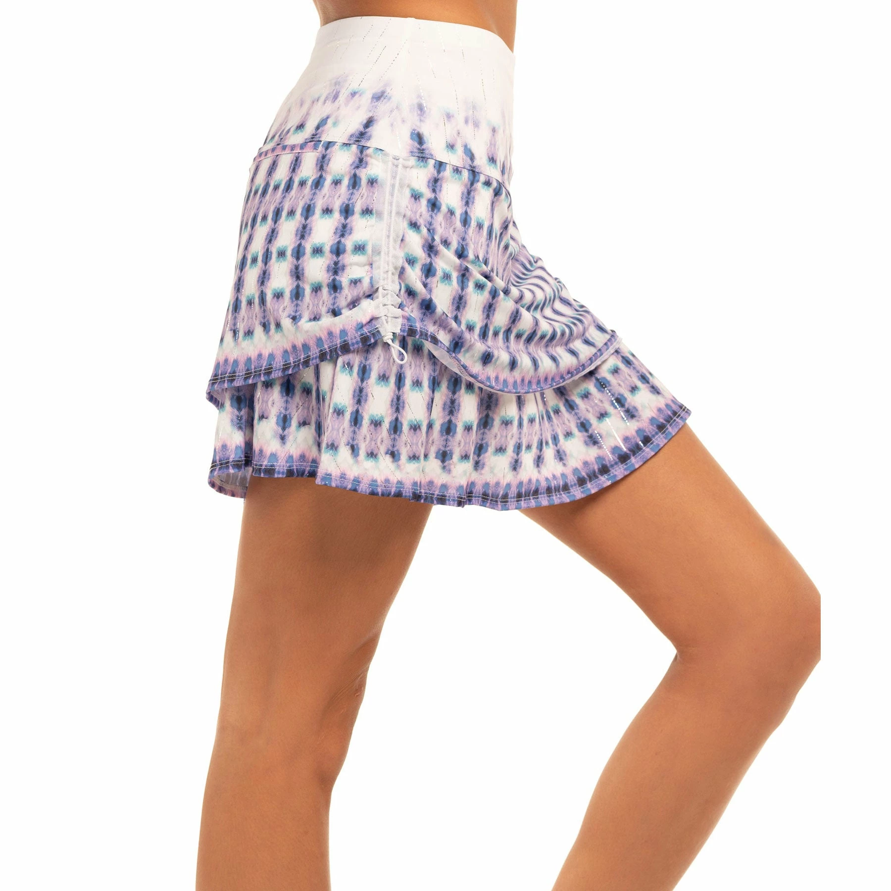 Lucky In Love Batik Ruche Multi 15.75in Womens Golf Skort - Image 2