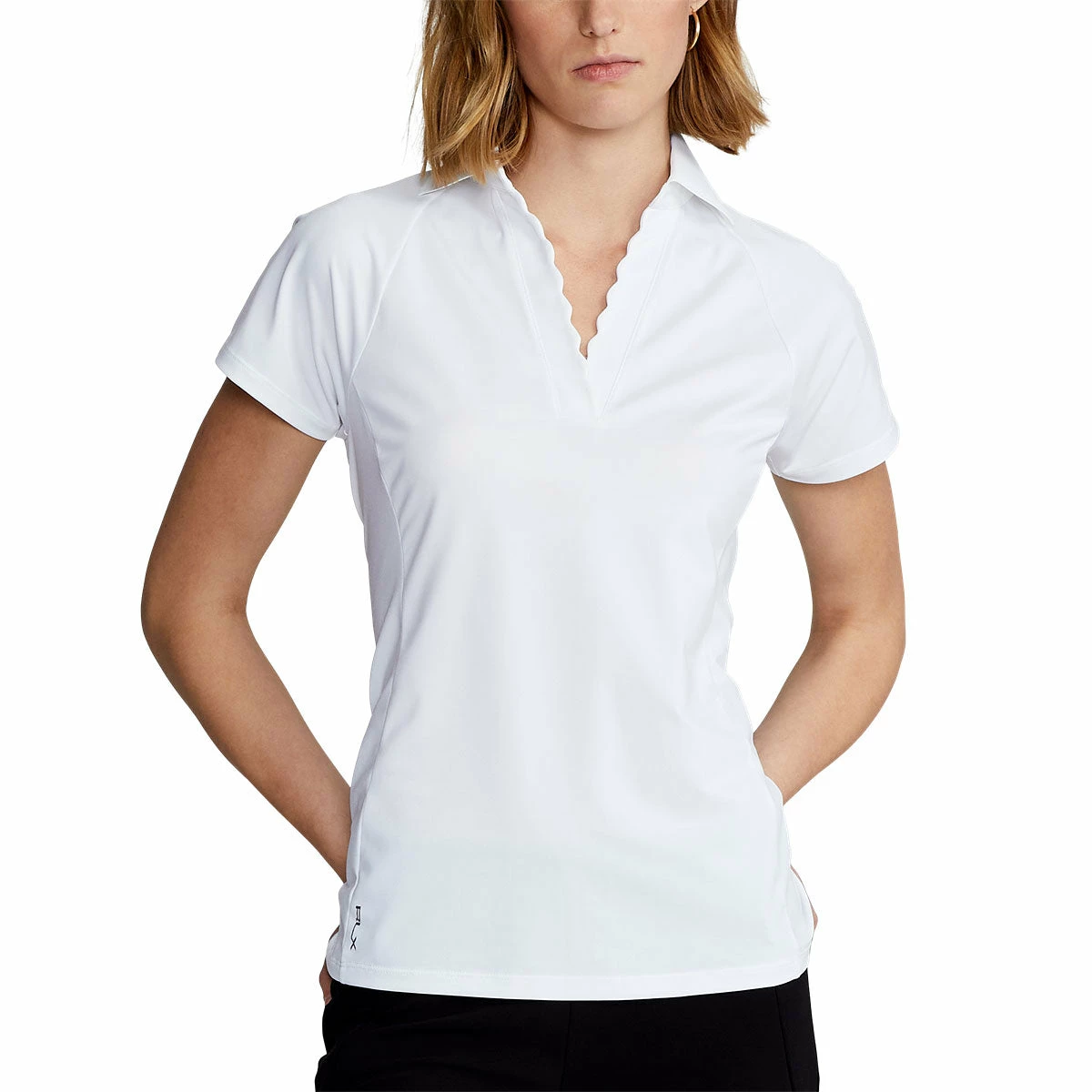 Polo Ralph Lauren RLX Ralph Lauren Scallop Placket White Womens Golf Polo - Image 2