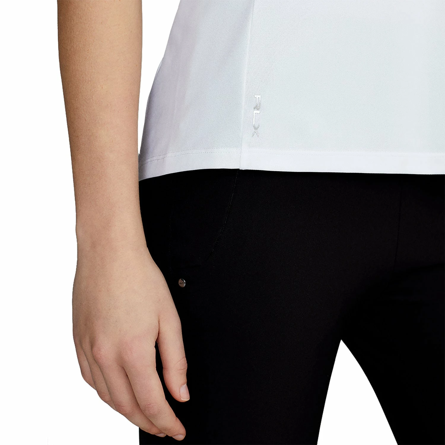 Polo Ralph Lauren RLX Ralph Lauren Scallop Placket White Womens Golf Polo - Image 3