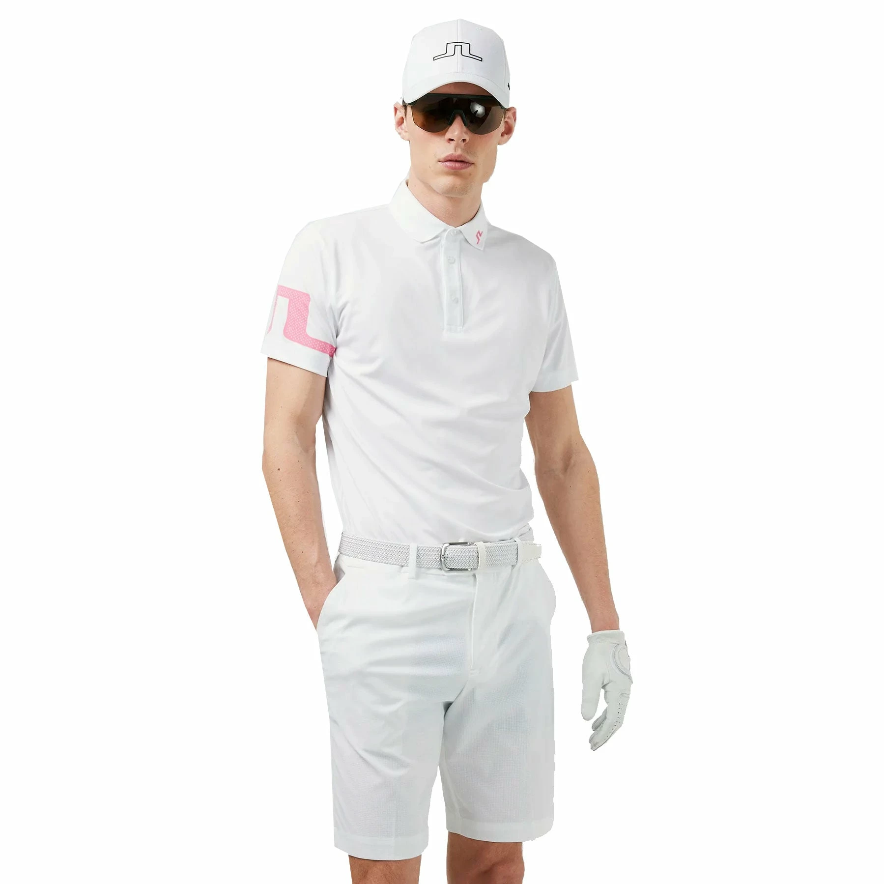 J.Lindeberg J. Lindeberg Heath Regular Fit Hot Pink Mens Golf Polo