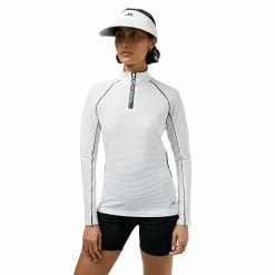 J.Lindeberg J. Lindeberg Jonah Mid Layer White Womens Golf Pullover