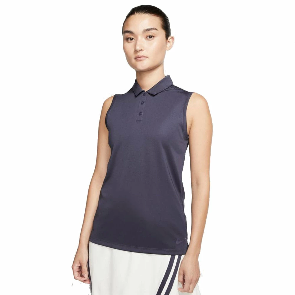Nike Golf Nike Dri Fit Solid Womens Sleeveless Golf Polo - Image 3